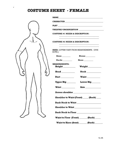 Theatre Costume Design Template