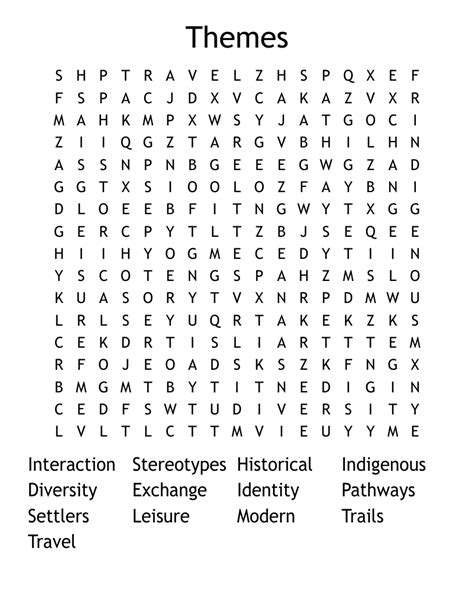 Themes and Variations of Word Search Printables