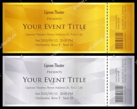 Ticket voucher templates