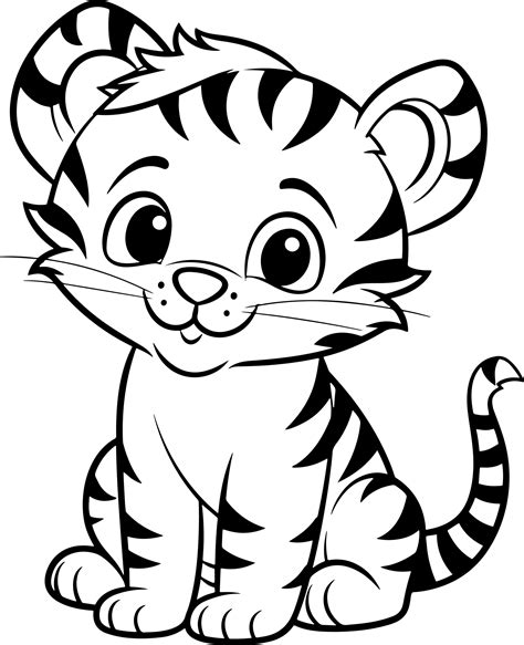 Tiger coloring books for children