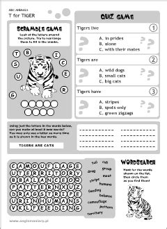 Tiger Educational Worksheets