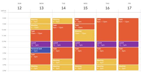 Time-blocking schedule