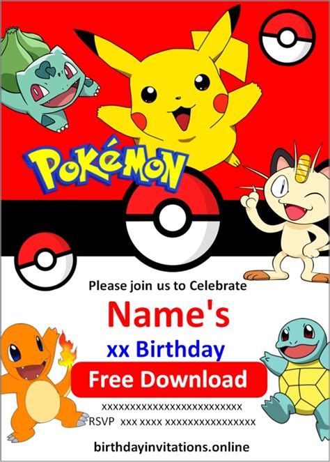 tips for creating pokemon birthday invitations