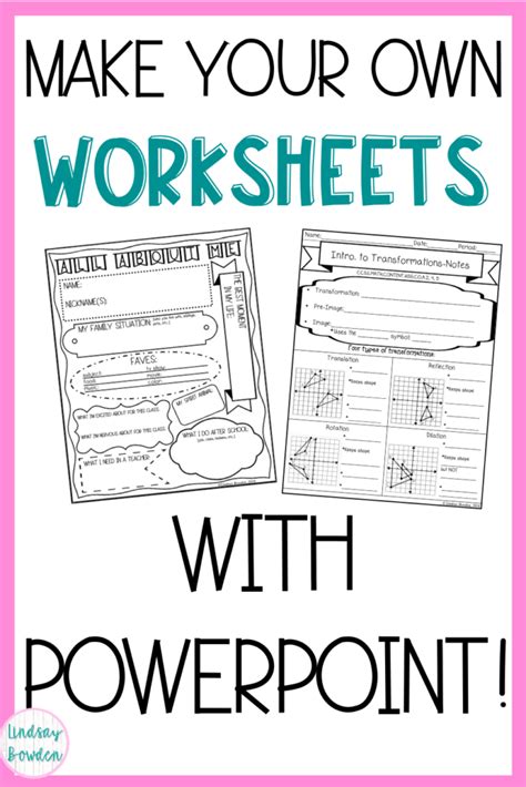 Tips for Creating Your Own Worksheets