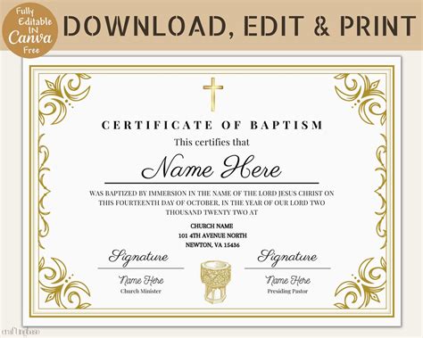 Tips for Customizing Baptism Certificate Templates