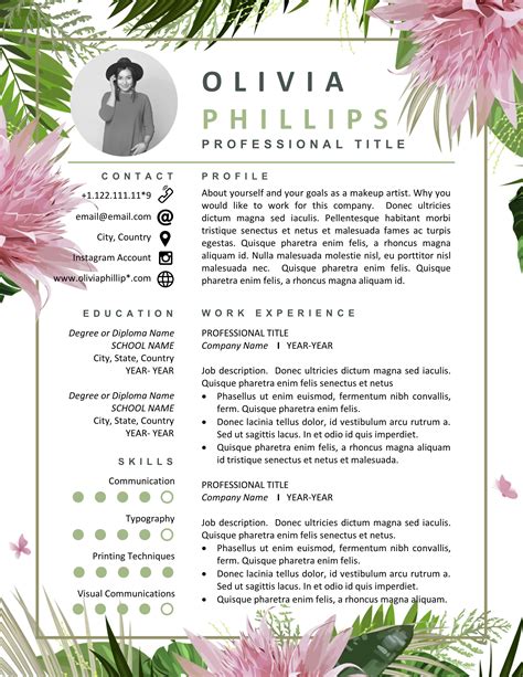 Tips for Floral Resume Template