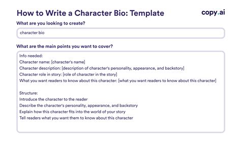 Tips for Writing a Character Bio