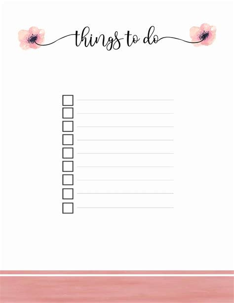 Description of To-Do List Printables