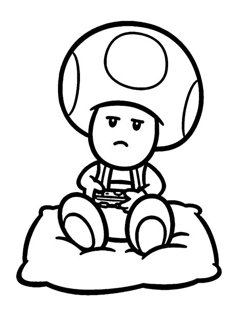 Toad Mario coloring pages for kids