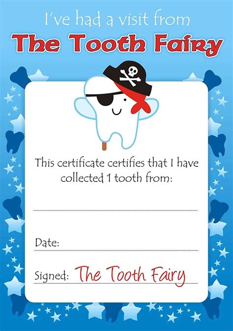 Tooth Fairy Certificate Templates