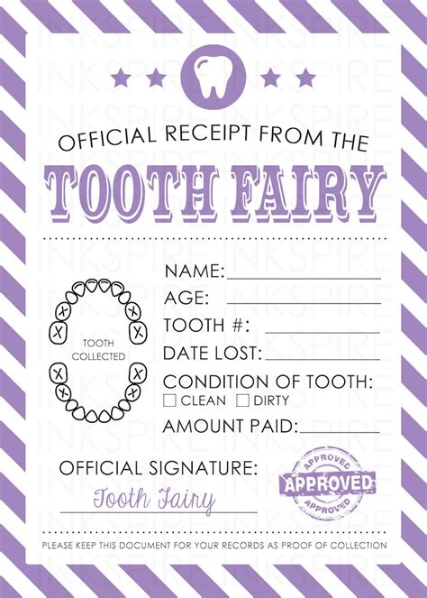 Tooth Fairy Receipt Printable 5