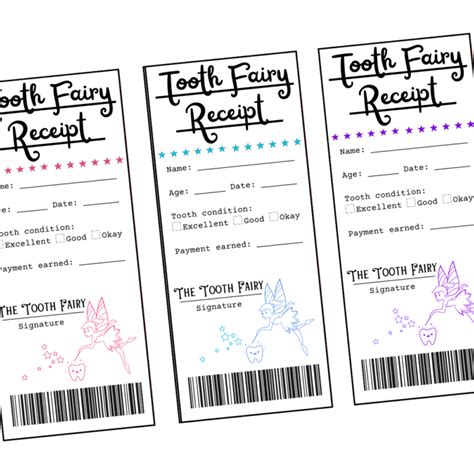 Tooth Fairy Receipt Template