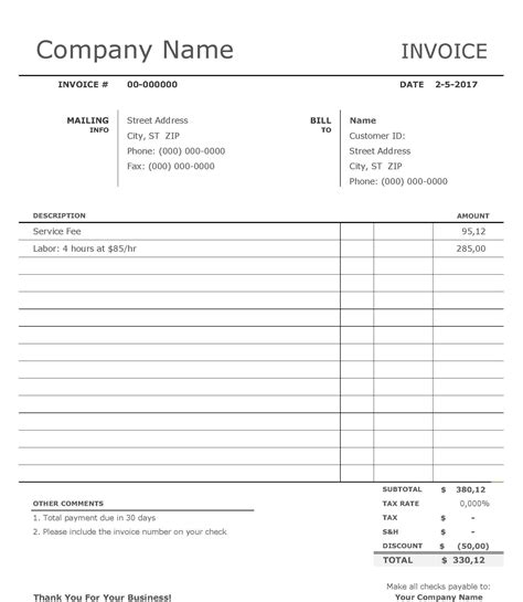 Top 5 Free Invoice Templates