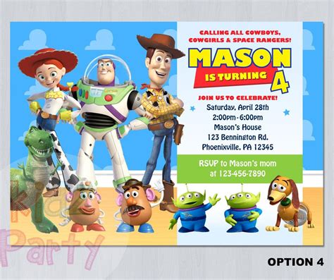 Toy Story Character Invites