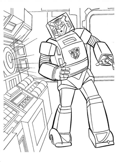 Transformers cityscape coloring page