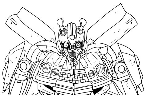 Transformers character portrait coloring page