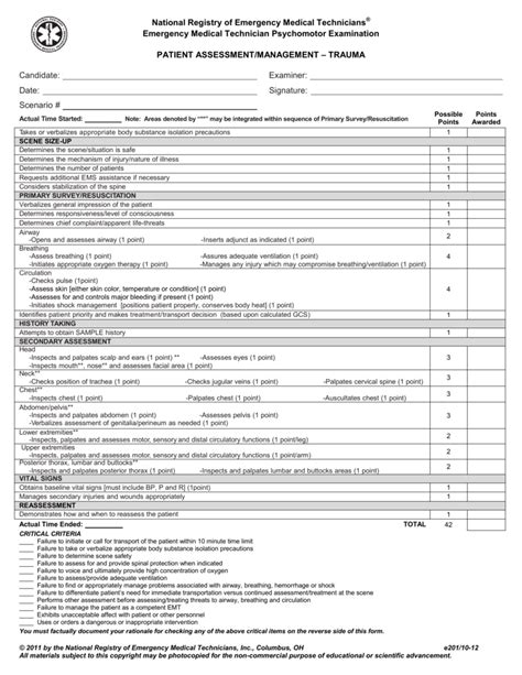 Trauma Assessment Form