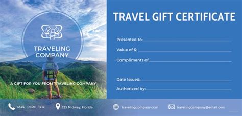 Travel Gift Certificate Ideas