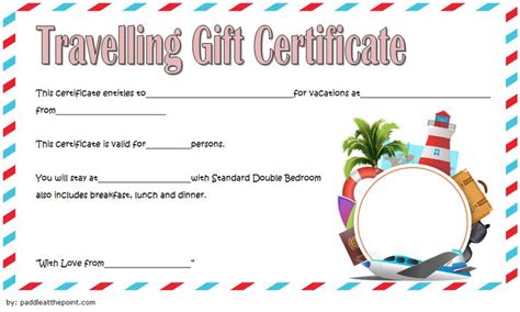 Travel Gift Certificate Wording