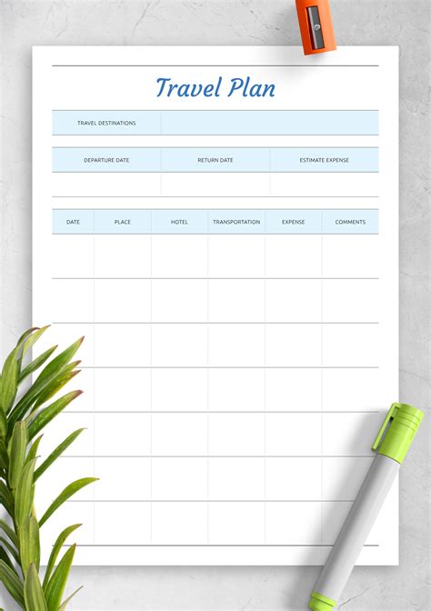 Travel schedule templates