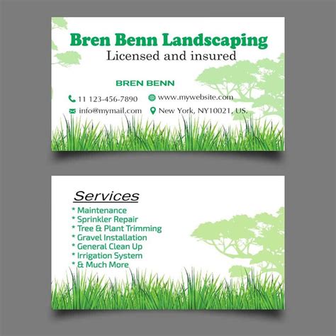 Tree Service Business Card Templates Example 1