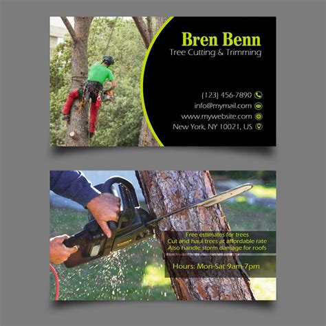 Tree Service Business Card Templates Example 10