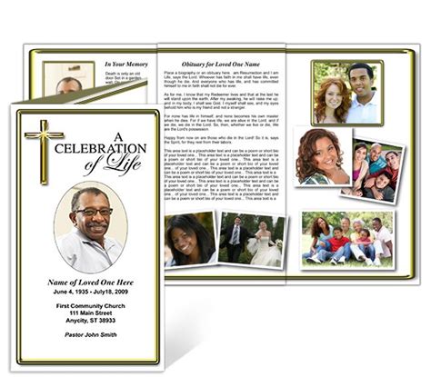 Tri-Fold Obituary Template Example 2