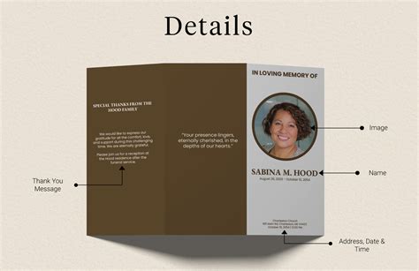 Tri-Fold Obituary Template Example 7