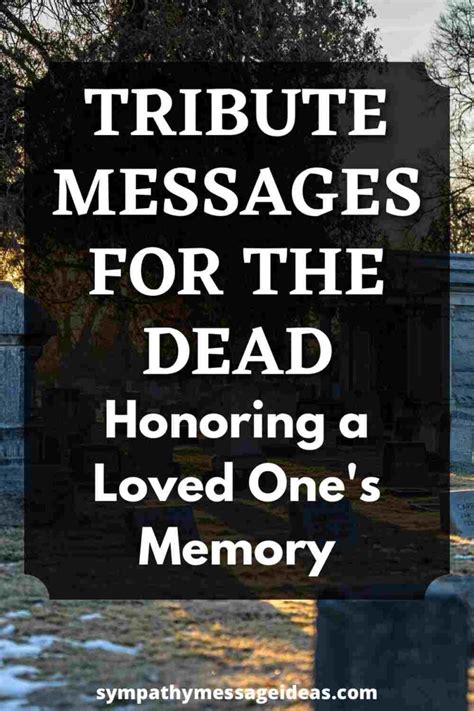 Tribute to the Deceased