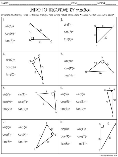 Trigonometry Worksheets