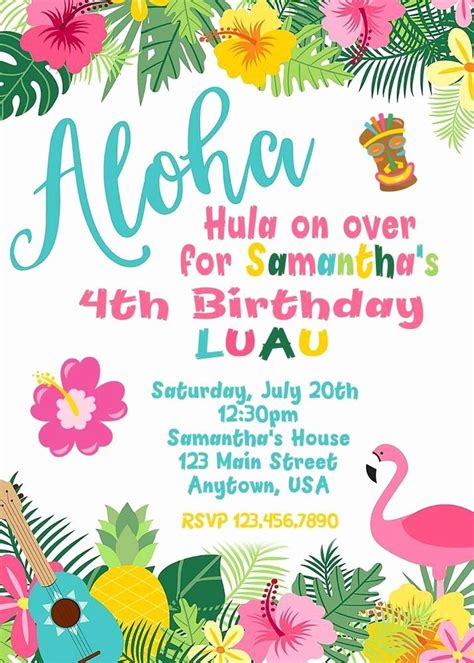 Tropical invitation templates for special occasions