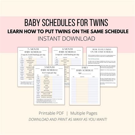 Twins Schedule Template 6