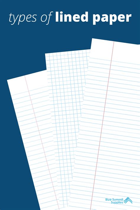 types of 5-lined paper