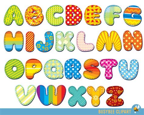 Types of alphabet clipart