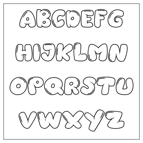 Types of bubble letter printables