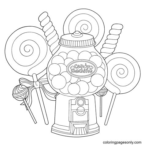 Variety of candy coloring pages