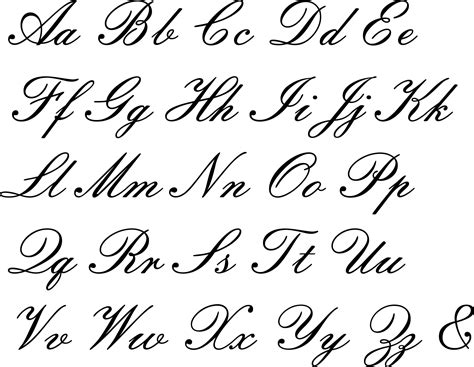 Varieties of Cursive Alphabet Prints