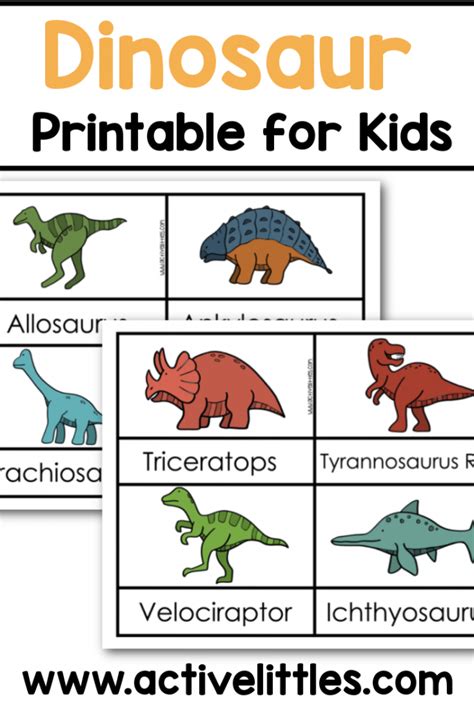 Variety of dino printables