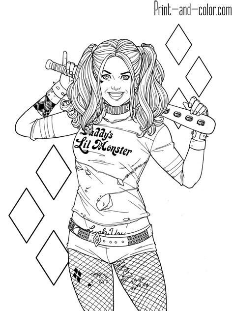 Types of Harley Quinn Coloring Pages