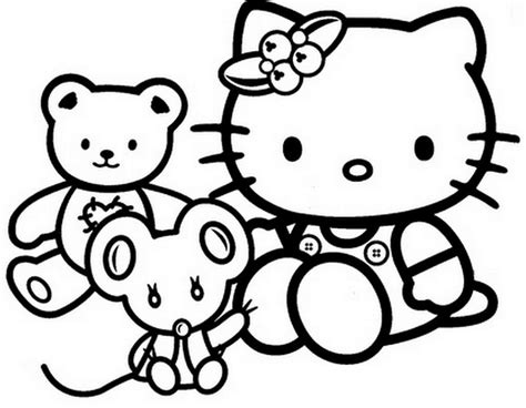 Types of Hello Kitty coloring pages