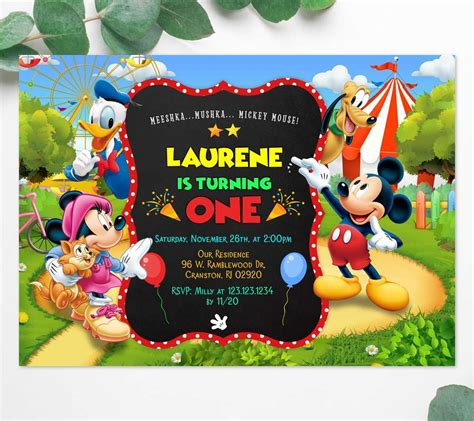 Types of Mickey Mouse Birthday Invitation