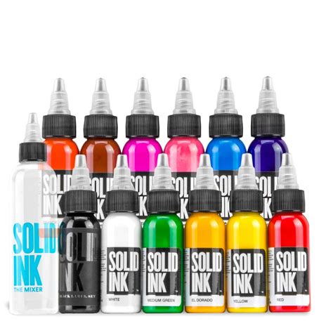 Types of solid tattoo ink