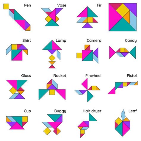 Different types of Tangram patterns