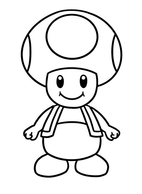 Types of Toad Mario coloring pages