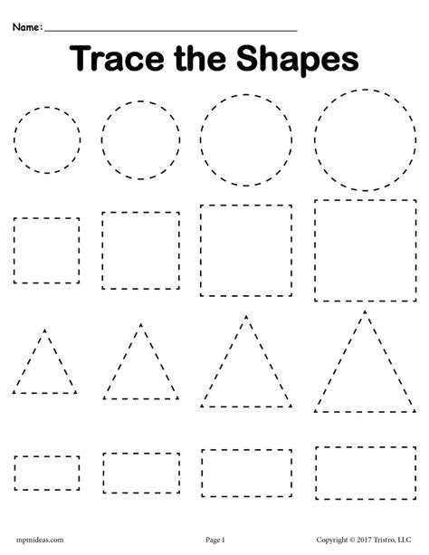 Types of tracing shapes printables