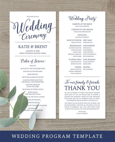 Types of Wedding Programs