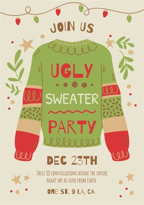 Ugly Sweater Party Invitation Design