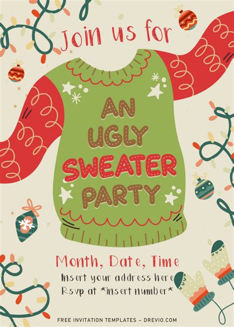 Ugly Sweater Party Invitation Templates