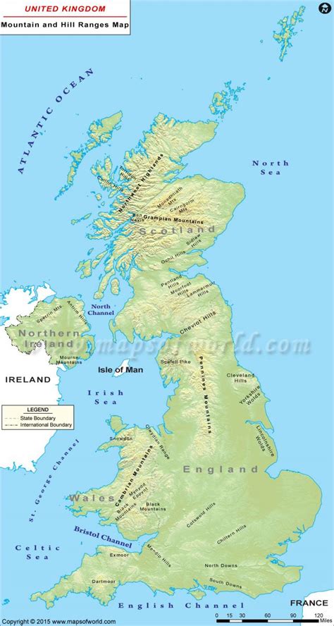 Map of UK Mountain Ranges