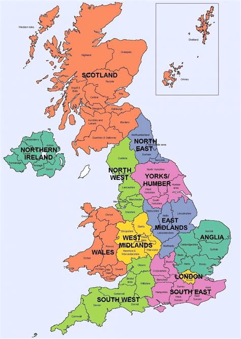 Map of UK Regions